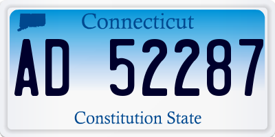 CT license plate AD52287