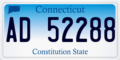 CT license plate AD52288