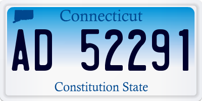 CT license plate AD52291