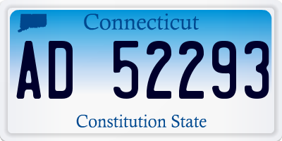 CT license plate AD52293