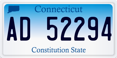 CT license plate AD52294