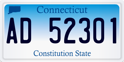 CT license plate AD52301