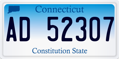 CT license plate AD52307