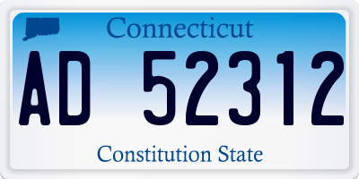 CT license plate AD52312