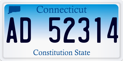 CT license plate AD52314