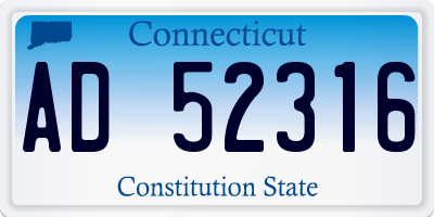 CT license plate AD52316