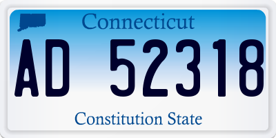 CT license plate AD52318