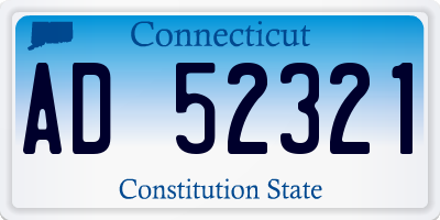CT license plate AD52321