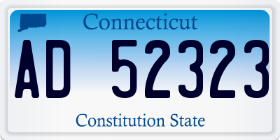 CT license plate AD52323