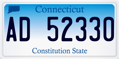 CT license plate AD52330