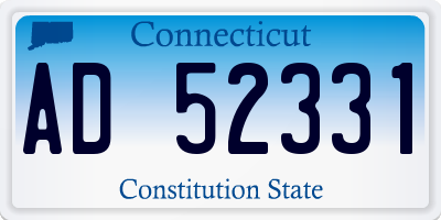 CT license plate AD52331