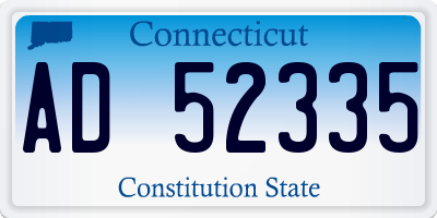 CT license plate AD52335