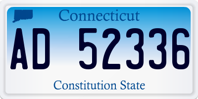 CT license plate AD52336