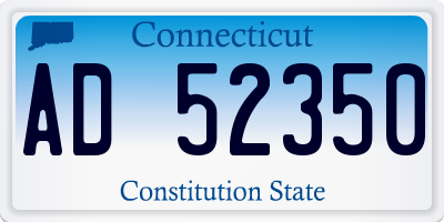 CT license plate AD52350