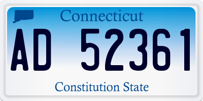 CT license plate AD52361