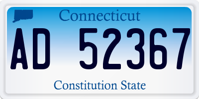 CT license plate AD52367