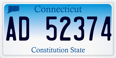 CT license plate AD52374