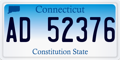 CT license plate AD52376