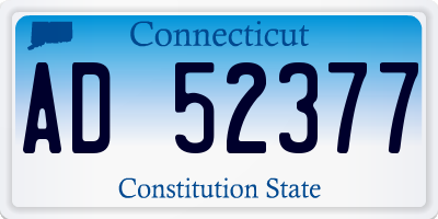 CT license plate AD52377