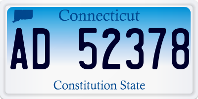 CT license plate AD52378