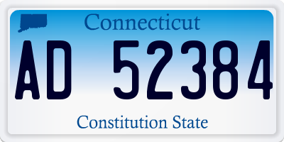 CT license plate AD52384