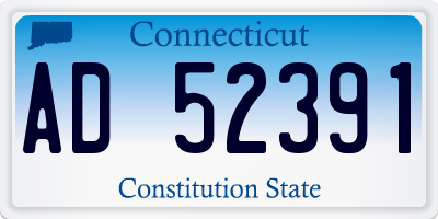 CT license plate AD52391