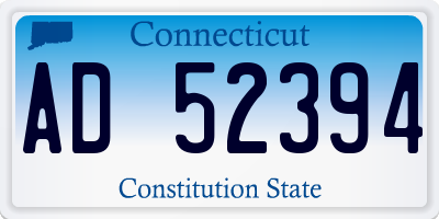 CT license plate AD52394