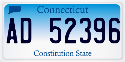 CT license plate AD52396