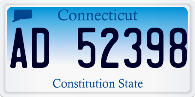 CT license plate AD52398