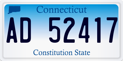 CT license plate AD52417