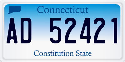 CT license plate AD52421