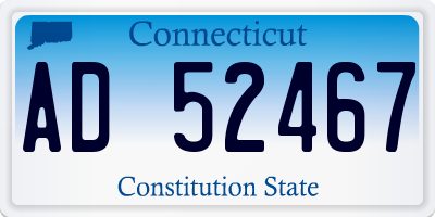 CT license plate AD52467