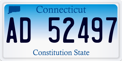 CT license plate AD52497