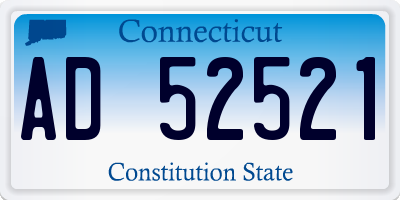 CT license plate AD52521