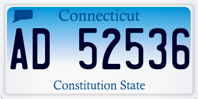 CT license plate AD52536