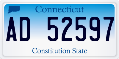 CT license plate AD52597