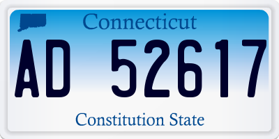 CT license plate AD52617