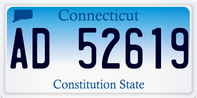 CT license plate AD52619
