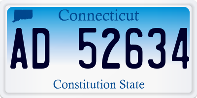 CT license plate AD52634