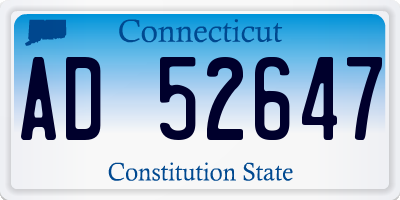 CT license plate AD52647