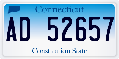 CT license plate AD52657