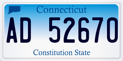 CT license plate AD52670