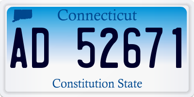 CT license plate AD52671