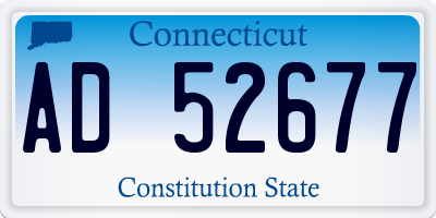 CT license plate AD52677