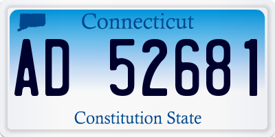 CT license plate AD52681
