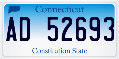 CT license plate AD52693