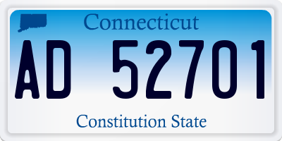 CT license plate AD52701