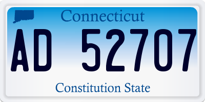 CT license plate AD52707