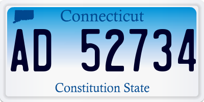 CT license plate AD52734