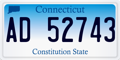 CT license plate AD52743